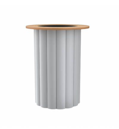 Lotus Large Aluminum Planter with Teak Look PC Aluminum Rim