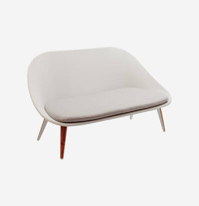 Dinosaur Egg Love Seat with Sling and Teak or Faux Teak Leg Accent