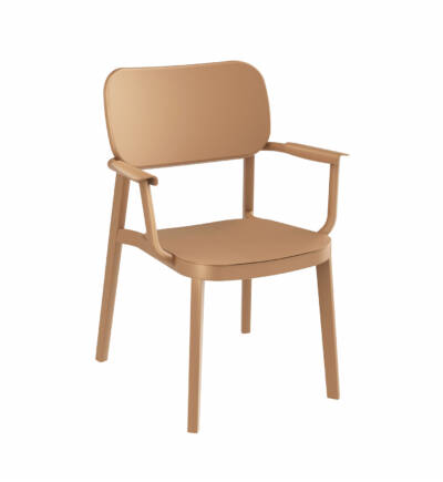 Oval Dining Arm Chair with Aluminum Seat