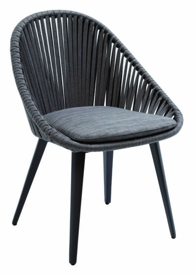 Dinosaur Egg Dining Side Chair with Vertical Weave Rope