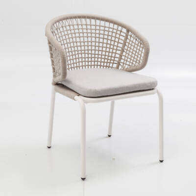 Pacific Dining Arm Chair With Open Weave Rope Back