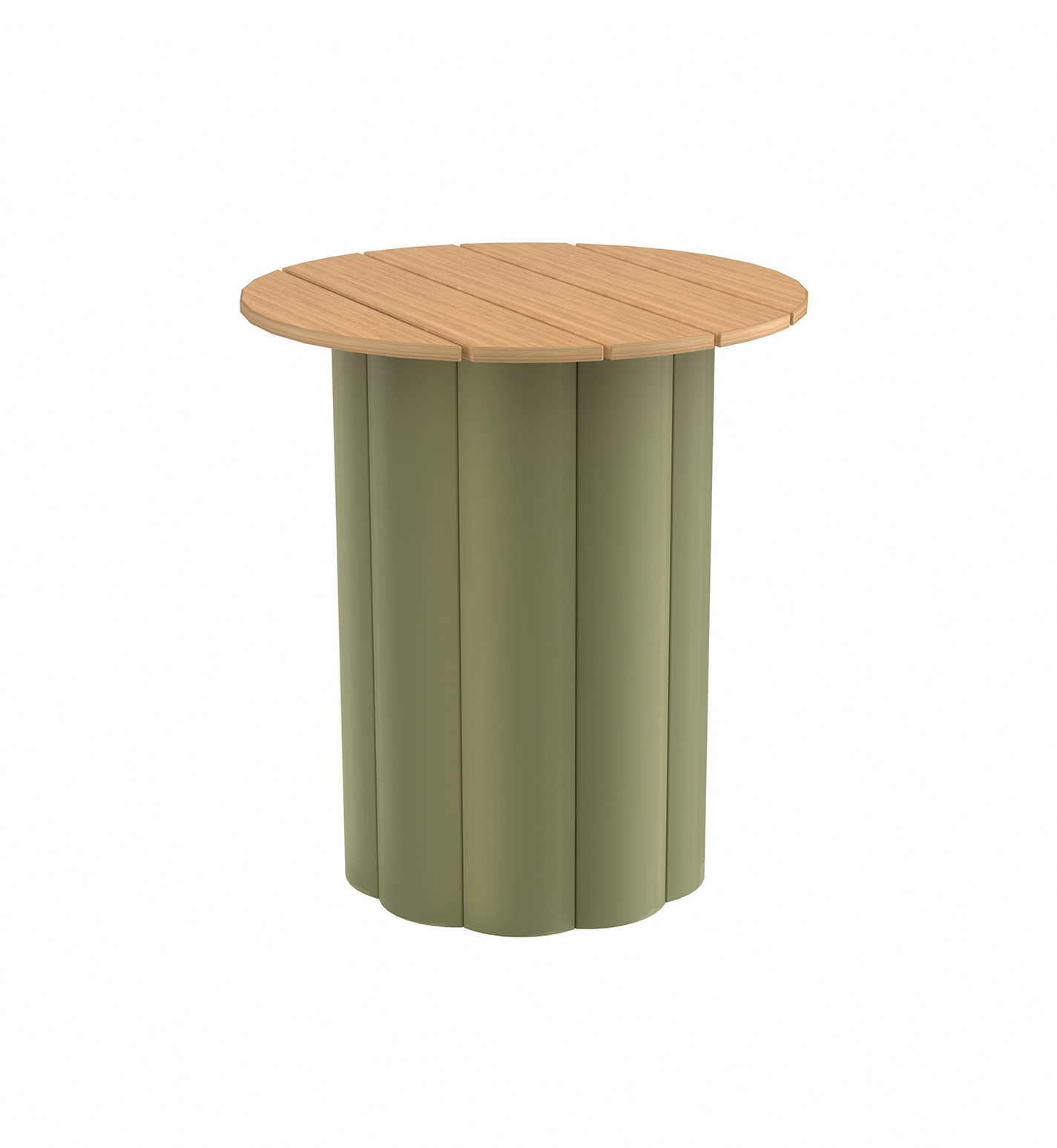 Lotus End Table With Teak Top - Image 2