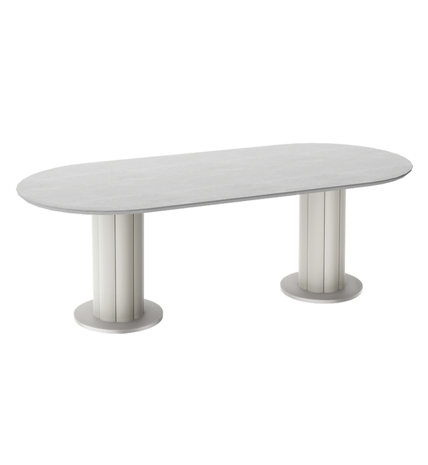 Lotus Dining Table with Ceramic Top and Double Pedestal Base - Image 2