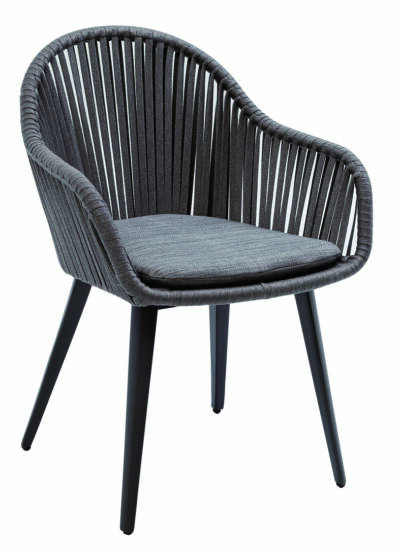 Dinosaur Egg Dining Arm Chair with Vertical Weave Rope