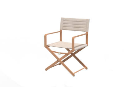Chic Folding Dining Arm Chair with Padded Sling