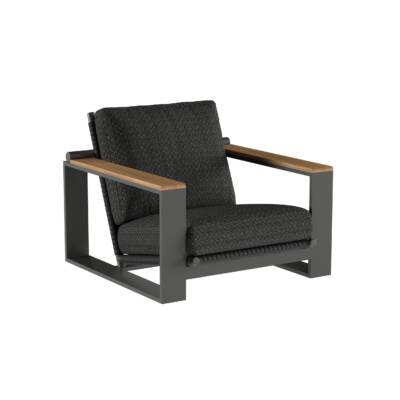 Montana Lounge Arm Chair with Rope and Faux Teak Arm Rests