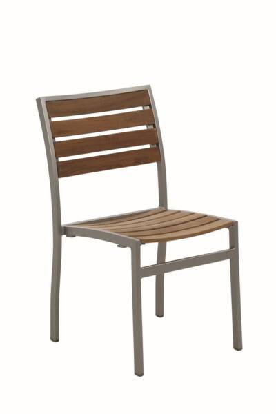 Mediterranean Dining Side Chair with Teak or Faux Teak