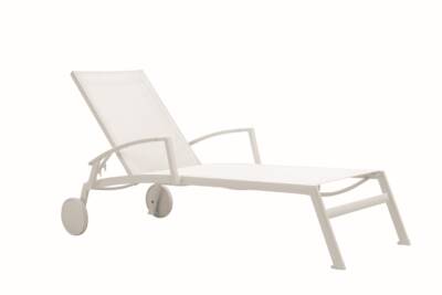 Rhodes Sunlounger with Arms, Sling and Rear Wheels