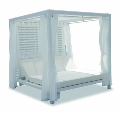 Samui Pavilion Bed with PC Roof and Sliding Roof Drapery