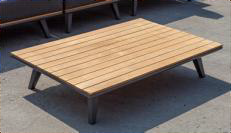 Loft Rectangular Coffee Table with Teak or Faux Teak Top