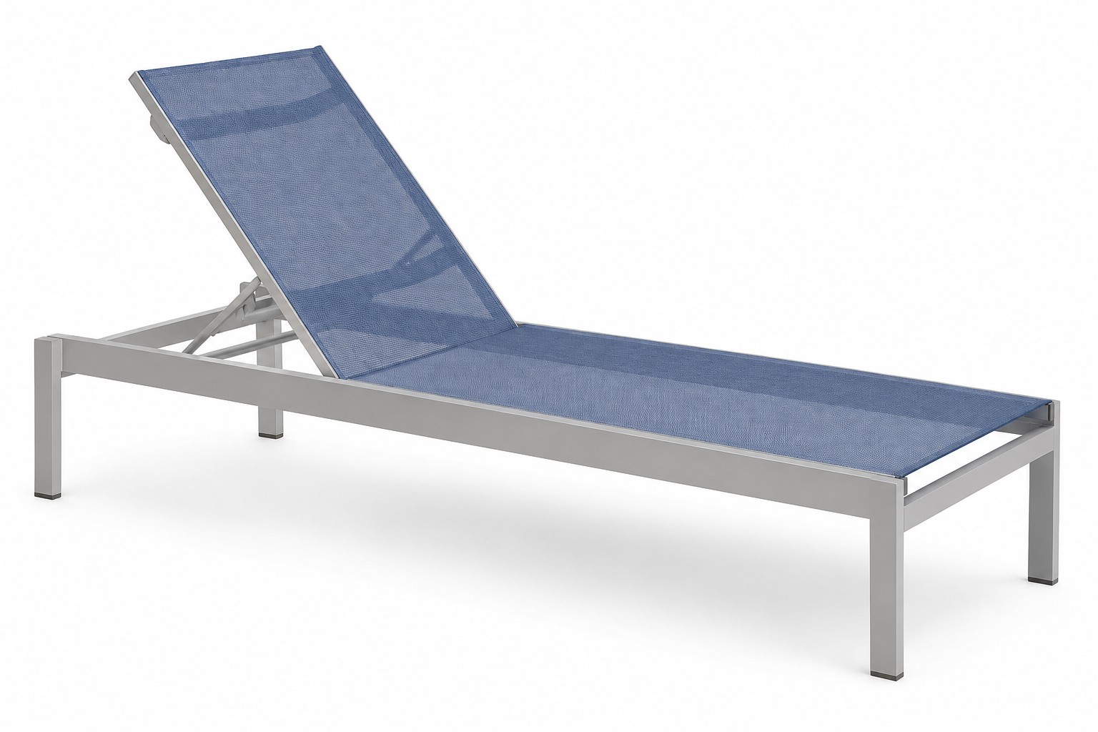 Alpha III Armless Chaise Lounge with Sling and Rear Wheels