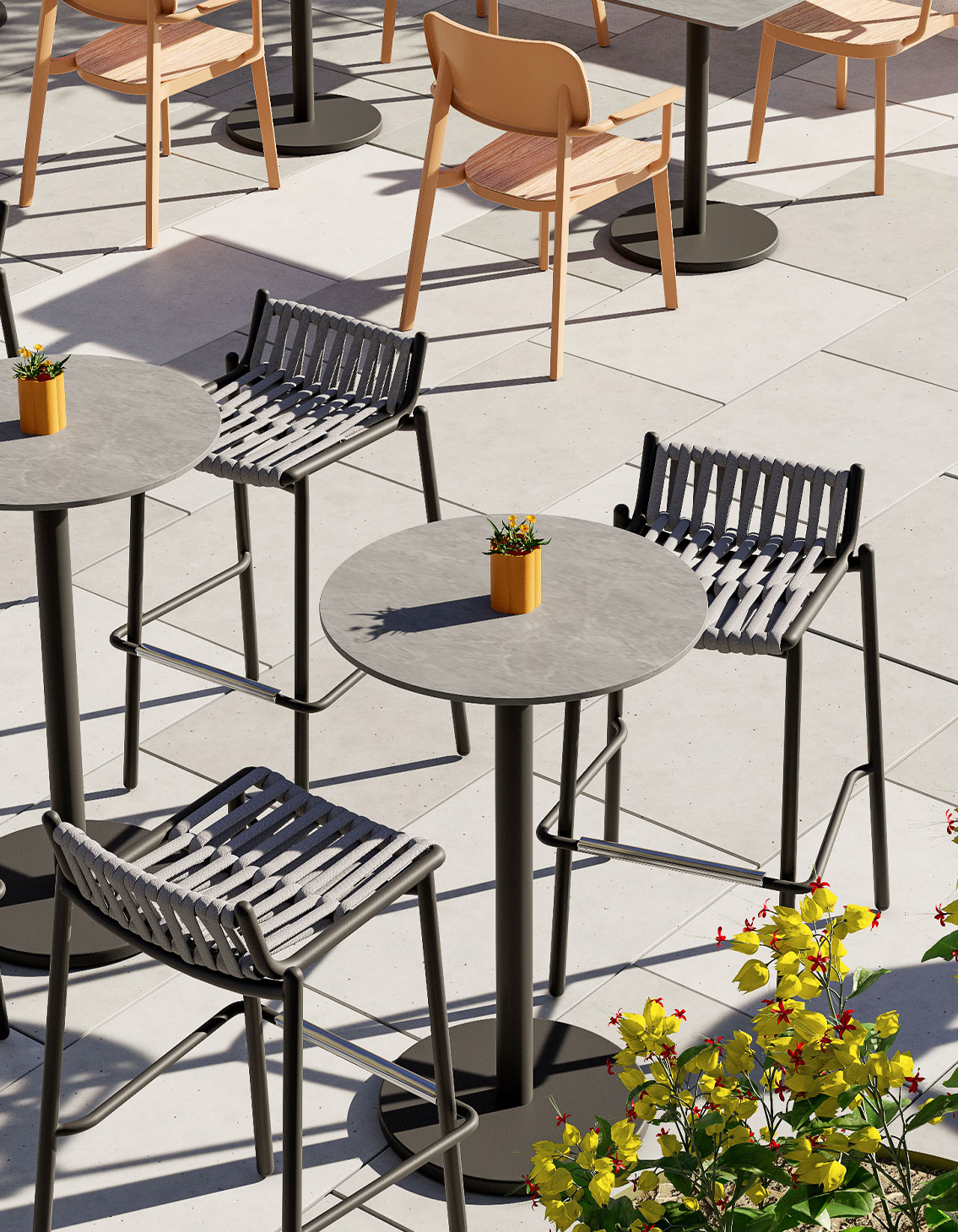 Loop Round Bar Table with Aluminum Top - Image 3