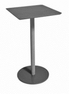Loop Square Bar Table with Aluminum Top