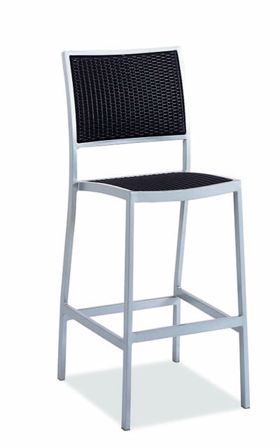 Mediterranean Armless Bar Stool With Wicker