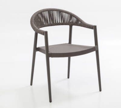 Prage Dining Arm Chair With Sling Seat and Rope Back