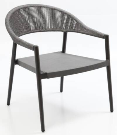 Prage Lounge Arm Chair with Sling Seat and Rope Back