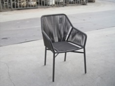 San Jose Dining Arm Chair with Round Wicker Strands