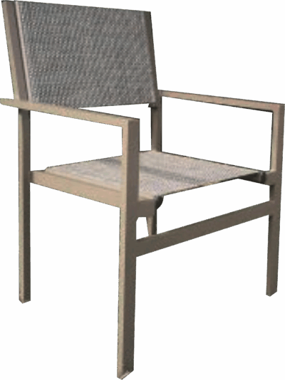 Alpha Dining Arm Chair with Sling and Straight Brace Only