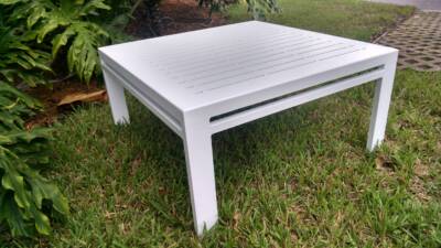Alpha Square Coffee Table with Press Break Aluminum Top