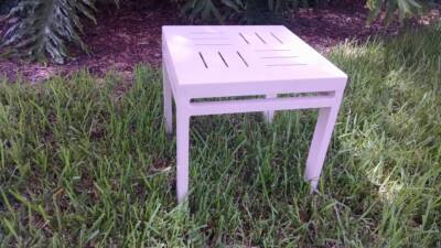 Alpha Square Side Table with Press Break Aluminum Top