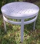 Alpha Round Side Table with Perforated Aluminum Top