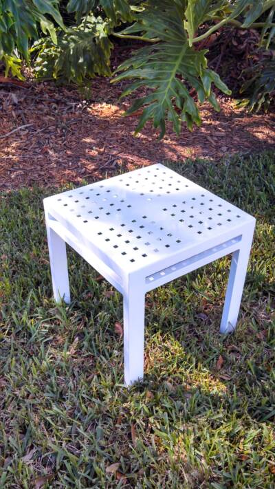 Alpha Square Side Table with Perforated Aluminum Top