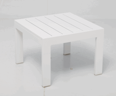 Manhattan II End Table With Aluminum Slatted Top