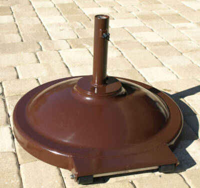 Round Umbrella Base with Wheels and Filled with Concrete