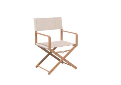 Chic Folding Dining Arm Chair with Sling Seat