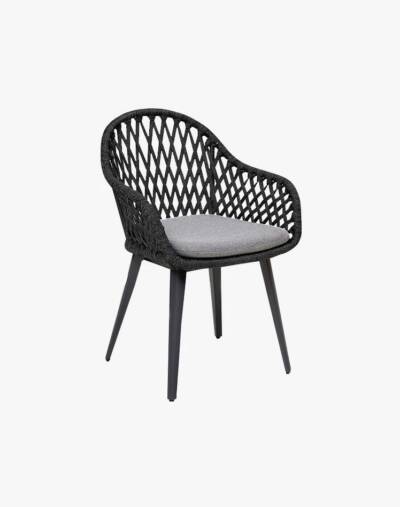Dinosaur Egg Dining Arm Chair with Diamond Weave Rope