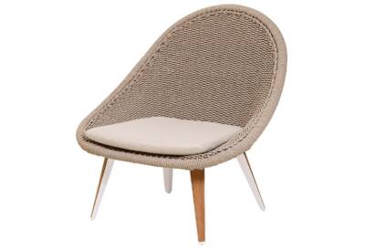 Dinosaur Egg Lounge Side Chair with Dense Weave Rope