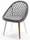 Dinosaur Egg Dining Side Chair with Square Weave Rope