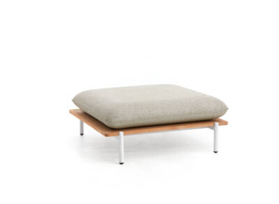 Pillow Foot Stool with Wood Grain PC ALU Base Slats