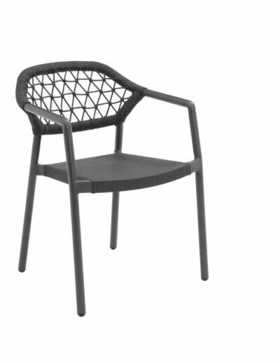 Gaudi Dining Arm Chair with Rope Back and Sling Seat