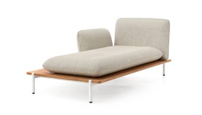 Pillow Meridienne Right Short Arm with Wood Grain PC ALU Base Slats