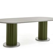 Lotus Dining Table with Ceramic Top & Double Pedestal Base