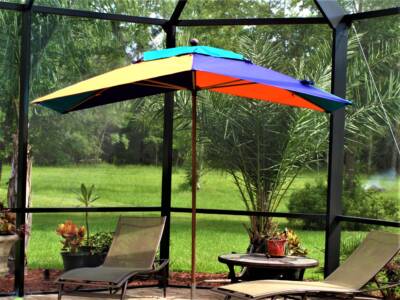 9.0' x 5.0'Mandarin Rectangular Market Umbrella with Single Top Vent