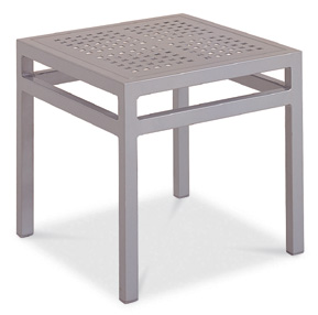 Mediterranean Square End Table With Perforated Aluminum Top