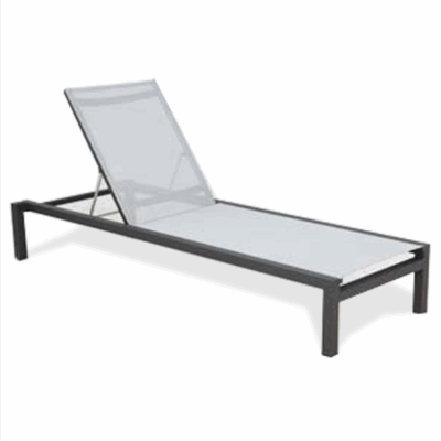 Scandinavia Armless Sunlounger with Sling and Rear Wheels