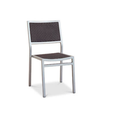 Mediterranean Dining Side Chair With Wicker