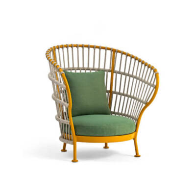 Nest Highback Lounge Arm Chair with Rope Back