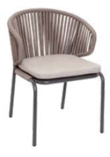 Pacific Dining Arm Chair With Vertical Rope