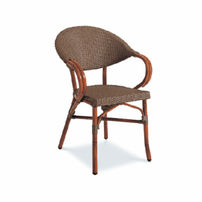 Paris 5 B Dining Arm Chair With Wicker
