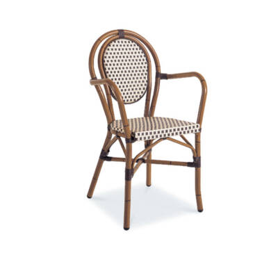 Paris 8 Dining Arm Chair With Wicker