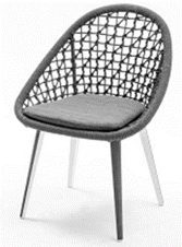 Dinosaur Egg Dining Side Chair with Square Weave Rope All Aluminum Legs