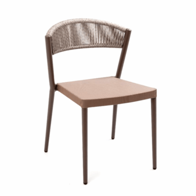 Prage Dining Side Chair with Sling Seat and Rope Back
