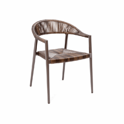 Prage Dining Arm Chair With Seagrass Wicker Rope