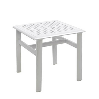 Rhodes End Table With Perforated Aluminum Top