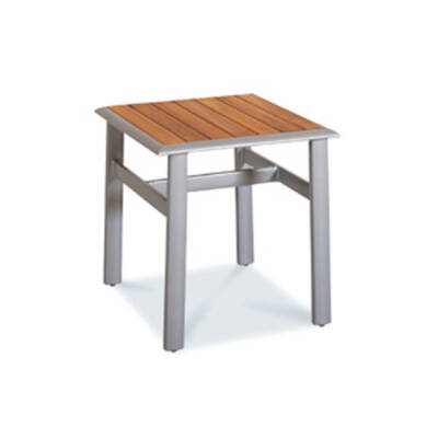 Rhodes End Table With Slatted Teak Top