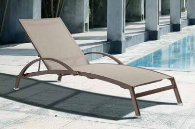 Rhodes Sunlounger with Sling and Curved Armrests